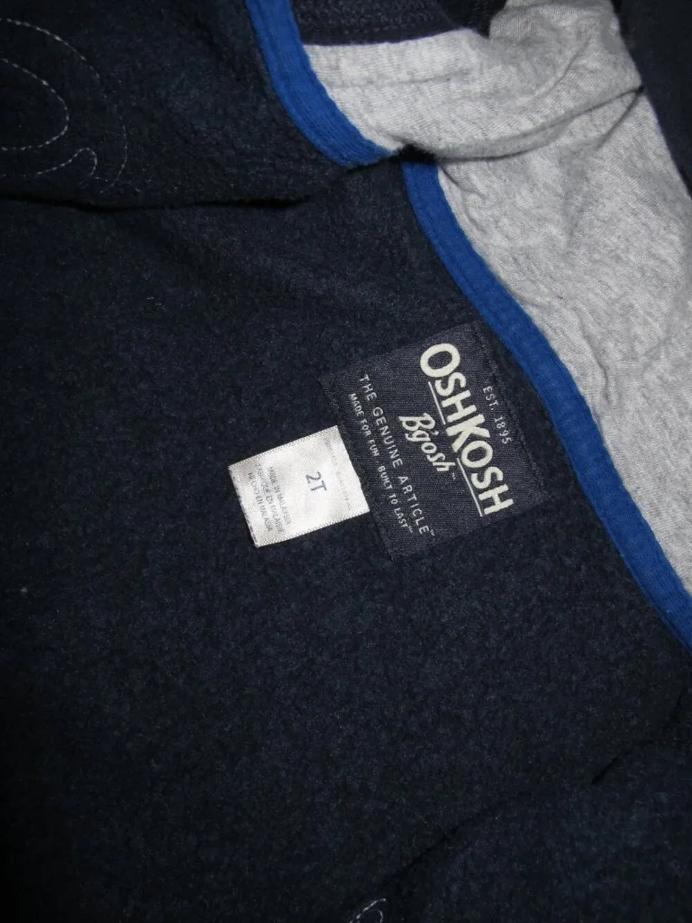 Oshkosh | Full Zip Hoodie Navy Blue Front Pocket